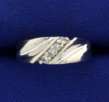 14k White Gold Diamond Wedding Band Ring