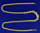 22 1/2 Inch Graduated Rope Style Neck Chain In 14k Gold