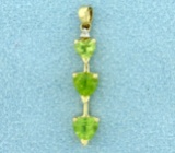 Heart Peridot And Diamond Pendant In 14k Yellow Gold