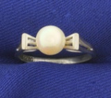 Pearl Ring In White Gold