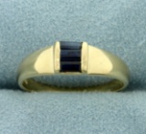 Natural Sapphire Ring In 10k Yellow Gold