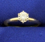 .15ct Solitaire Diamond Engagement Ring In 14k Yellow And White Gold