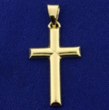 Italian Made Cross Pendant In 14k Yellow Gold