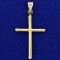Diamond Cut Gold Cross Pendant In 14k Yellow Gold