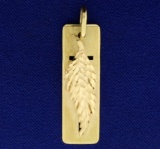 Feather Cross Pendant In 14k Yellow Gold