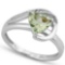 1ct Green Amethyst And Diamond Ring In Sterling Silver