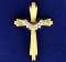 Diamond Cross Pendant Or Slide In Yellow Gold