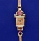 Antique Solid 14k Rose Gold, Ruby, And Diamond Ladies Watch