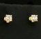 Diamond Stud Earrings In 14k Yellow Gold