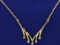 Five Stone Diamond Designer Necklace In 14k Yellow Gold