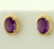5ct Tw Amethyst Earrings In 14k Yellow Gold