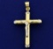 Crucifix Pendant In 14k Yellow And White Gold