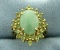 Flower Jade And Peridot Ring In 14k Yellow Gold