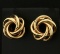 Clip On Knotted Ring Design Earrings In 14k Yellow Gold For Non-pierced Ears
