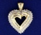 Diamond Heart Pendant In 14k Yellow And White Gold