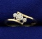 3 Stone Diamond Ring In 10k Yellow And White Gold
