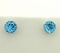 1 1/2ct Tw Blue Topaz Earrings In 14k Yellow And White Gold