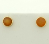 Cats Eye Earrings In 14k Yellow Gold