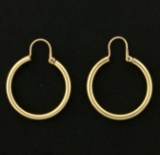 Simple Hoop Earrings In 14k Yellow Gold