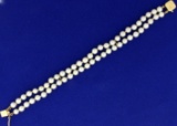 Double Stranded Pearl Bracelet In 14k Yellow Gold