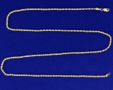 22 1/2 Inch Rope Style Neck Chain In 14k Yellow Gold