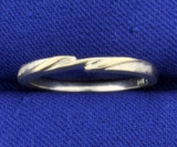 Modern Style Band Ring In 14k White Gold