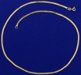 17 Inch Flat C Link Neck Chain In 14k Yellow Gold