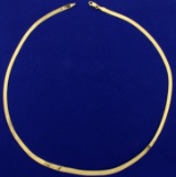Italian Made 18 Inch Herringbone Neck Chain In 14k Yellow Gold