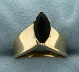 2ct Onyx Ring In 14k Yellow Gold