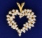 14k Gold Large Heart Pendant