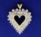 1ct Total Weight Diamond Heart Pendant