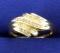 1/3ct Tw Round And Baguette Diamond Ring In 10k Yellow And White Gold
