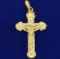 Highly Detailed Crucifix Pendant In 14k Yellow Gold