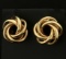 Clip On Knotted Ring Design Earrings In 14k Yellow Gold For Non-pierced Ears
