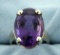 16ct Amethyst Solitaire Ring In 14k White Gold