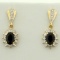 1ct Tw Sapphire And Diamond Dangle Earrings In 14k Yellow And White Gold