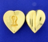 Italian Made Large Heart Earrings With French Backs
