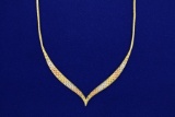 Italian Made Rose, Yellow, And White 14k Gold Necklace