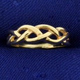 Braided Design Band Ring In 14k Yellow Gold