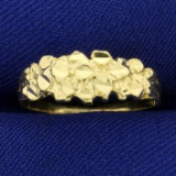 Diamond Cut Gold Nugget Ring In 14k Yellow Gold