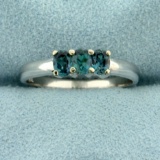 Three-stone Color Changing Alexandrite Ring In 14k White Gold