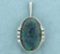 Black Opal Doublet And Diamond Pendant In 14k White Gold