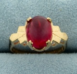 5ct Natural Ruby Ring In 14k Yellow Gold