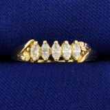 1/2ct Tw Marquise Diamond Ring In K Yellow Gold