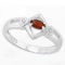 Art Deco Inspired Garnet And Diamond Ring In Sterling Silver