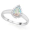 Mercury Mystic Topaz Ring With Diamond In Sterling Silver