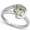 1ct Green Amethyst And Diamond Ring In Sterling Silver