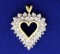 1ct Total Weight Diamond Heart Pendant In 10k Gold