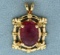 6ct Pink Rubellite Pendant In 14k Gold
