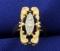 Unique Designer 3 Stone Diamond Ring In 14k Gold
